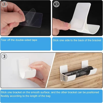 20/2Pcs Trash Bags Shelf Holder Wall Mounted Plastic Bag Film Container Dispensergarbage Bag Storage Box Organizer for Kitchen