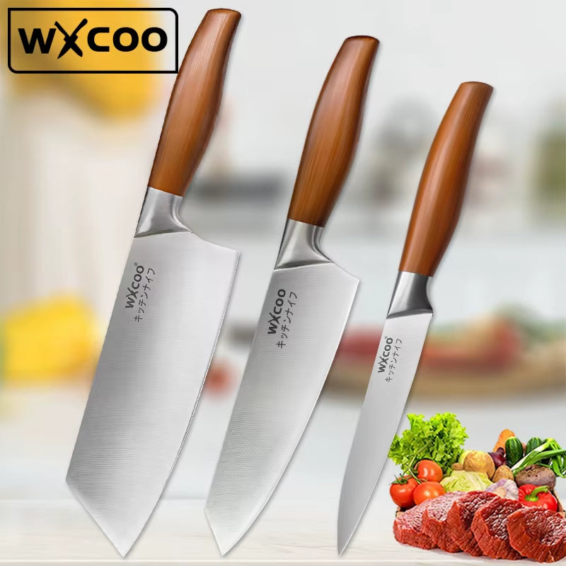 Kitchen Knives Set Stainless Steel Meat Chopping Fish Slicing Fruit Knife Professional Japanese Chef Butcher Cleaver Knife