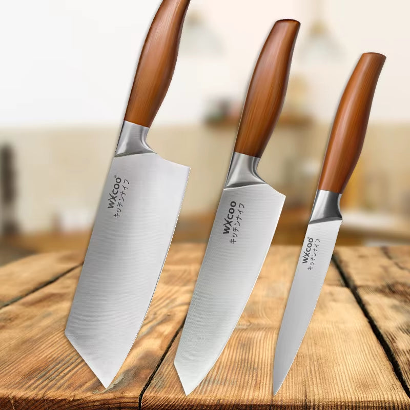 Kitchen Knives Set Stainless Steel Meat Chopping Fish Slicing Fruit Knife Professional Japanese Chef Butcher Cleaver Knife