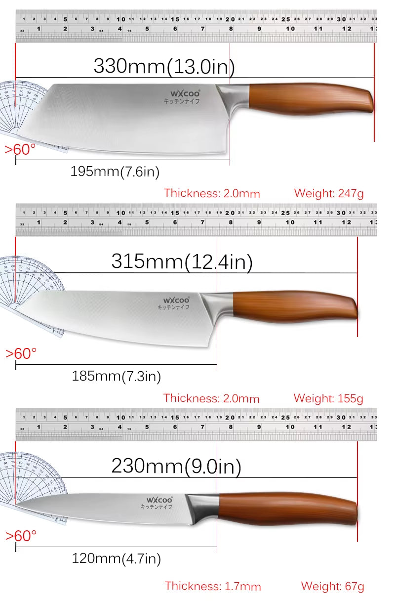 Kitchen Knives Set Stainless Steel Meat Chopping Fish Slicing Fruit Knife Professional Japanese Chef Butcher Cleaver Knife