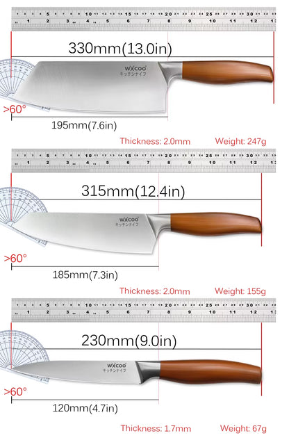 Kitchen Knives Set Stainless Steel Meat Chopping Fish Slicing Fruit Knife Professional Japanese Chef Butcher Cleaver Knife